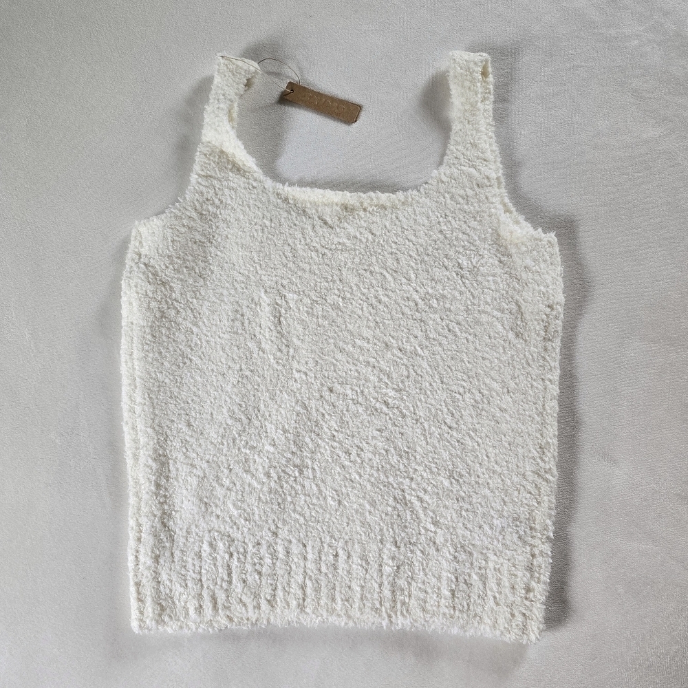 SKIMS▪️Fuzzy Boucle Knit Tank Top in Bone